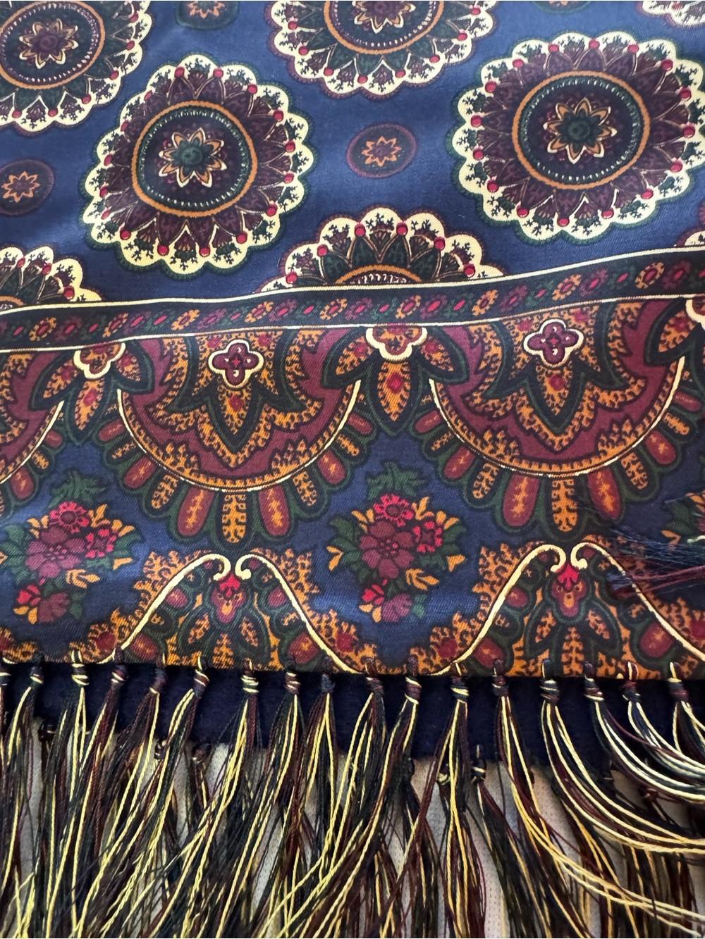 Vintage Dunhill Reversible Cashmere Silk Scarf - Picture 4 of 16